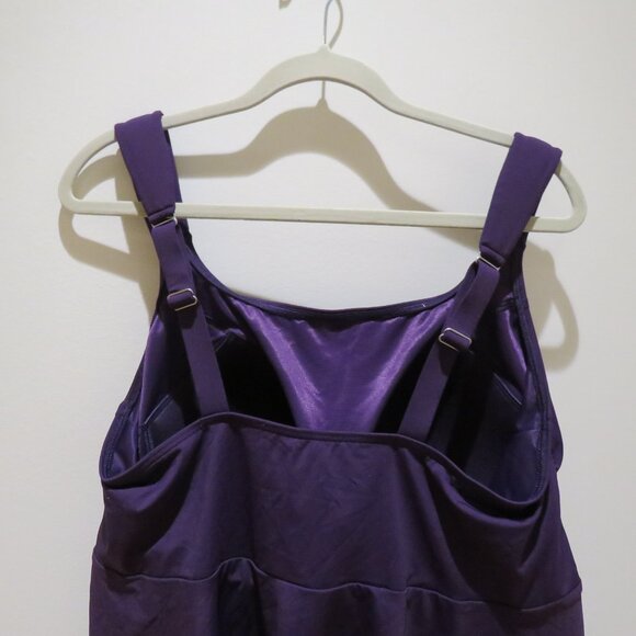LANDS' END Adjustable Scoop Neck Flutter Tankini Top in Purple - Size 1X NWT - Picture 11 of 15